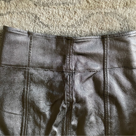 Free People Holding Onto A Dream Metallic Silver Coated Mini Skirt - Picture 3 of 13